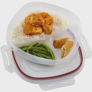 Rubbermaid Lock-Its Food Storage Canister Clear Divided Easy Find Lid 5.25 Cup